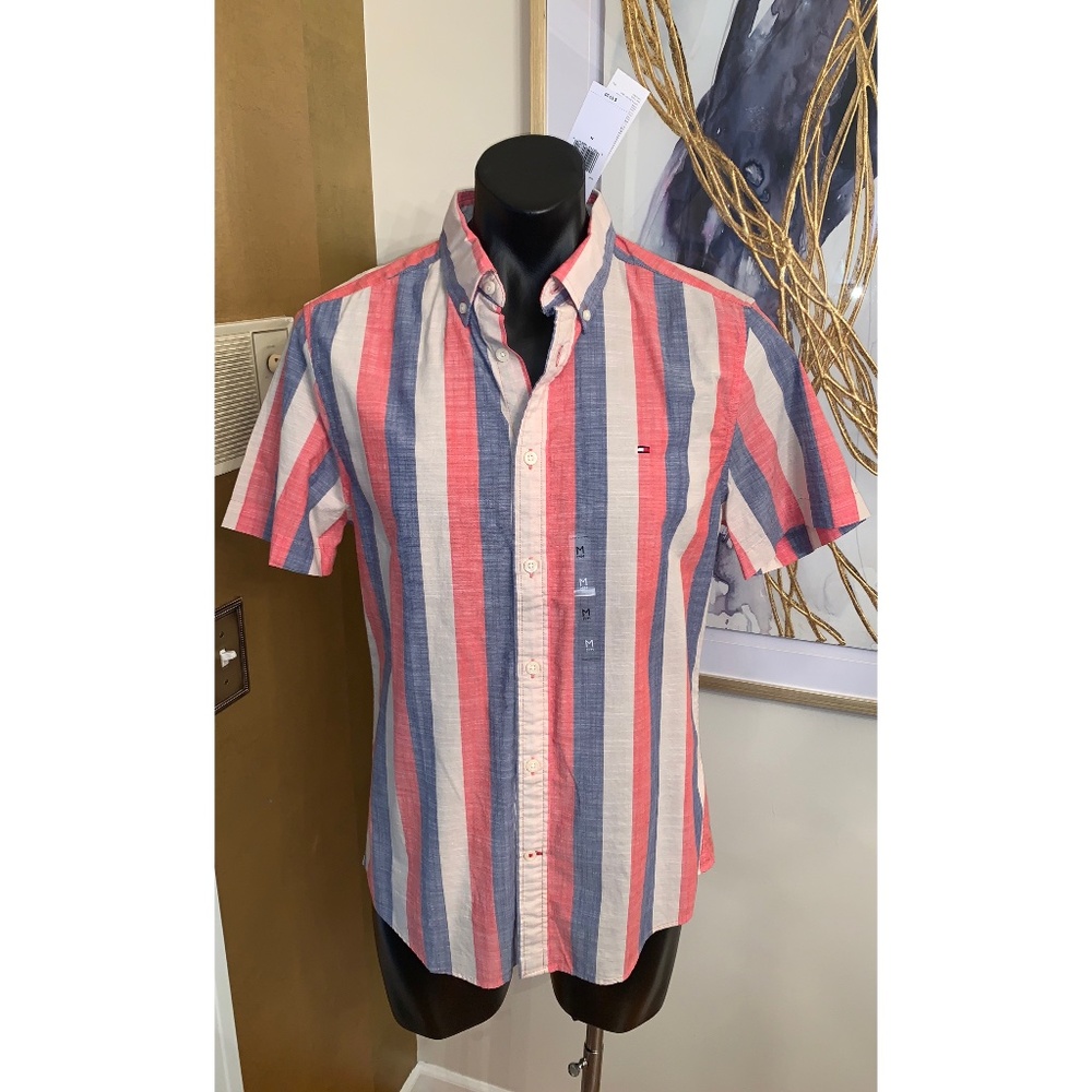 NWT Men's Tommy Hilfiger Short Sleeve Button Down